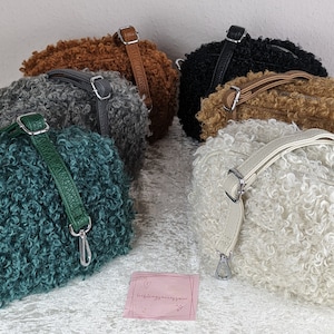 Teddyfell Plüsch Umhängetasche/ Schultertasche /kleine Handtasche/Teddyplüsch Crossbody Tasche Teddy/ Geschenk Frauen Geburtstag Weihnachten