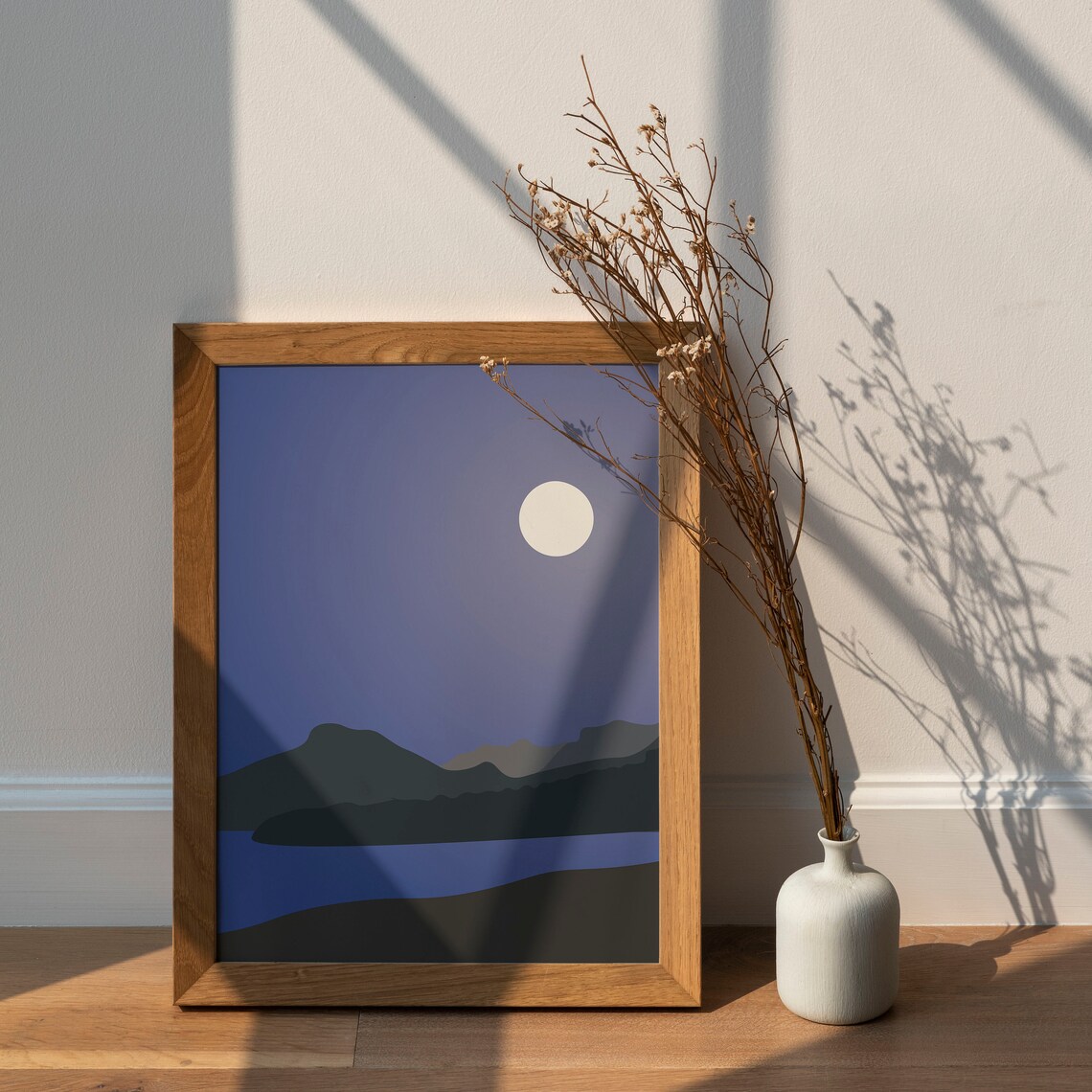 Moon Print Wall Art Printable Wall Art Digital Art Etsy