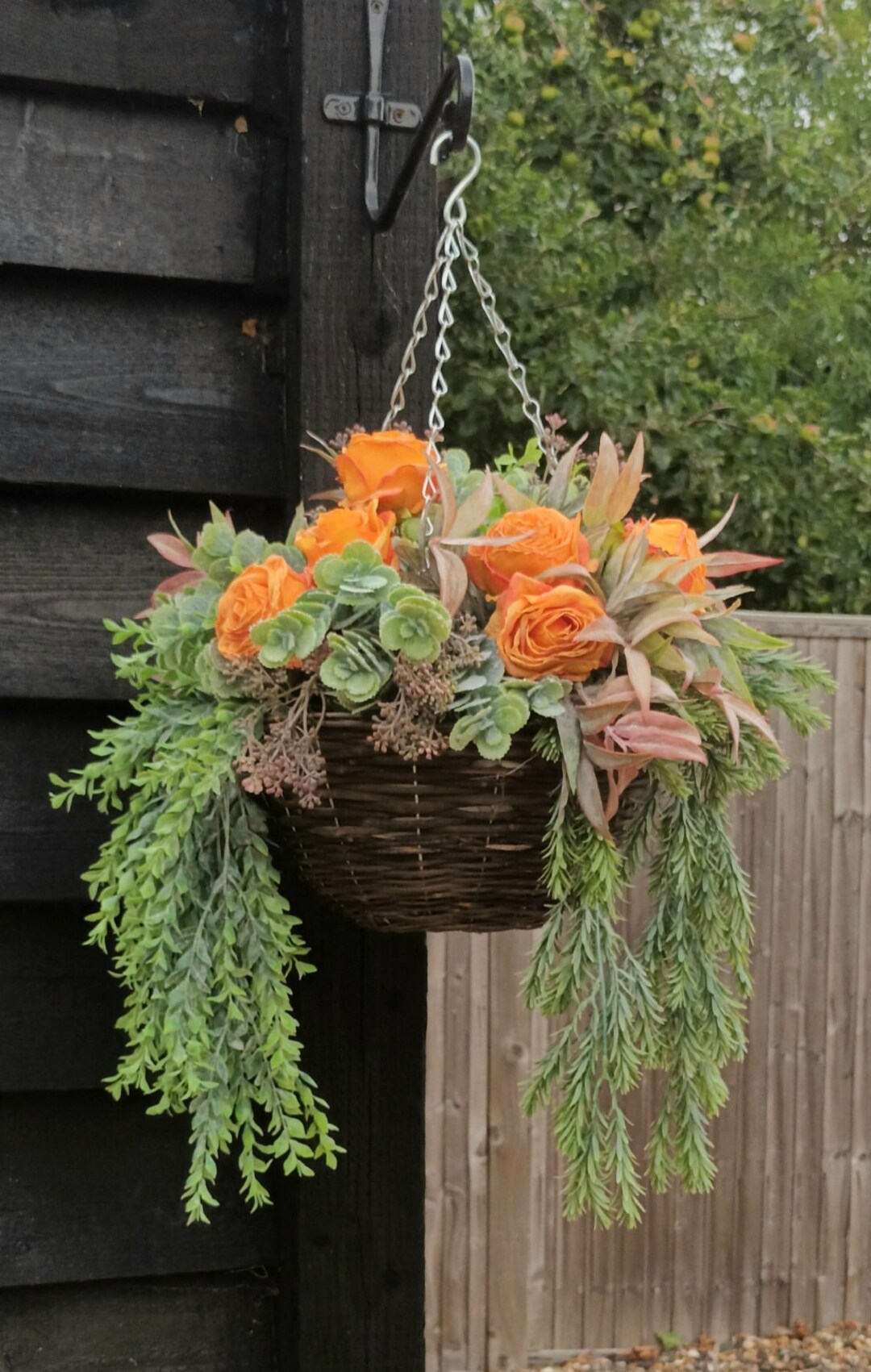 Artificial Autumn Hanging Basket Etsy UK