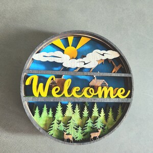 Premium Hand Crafted Welcome Decoration Sunny Day Sign greet your guests friends and family with this custom design made by Collectible Cuts
