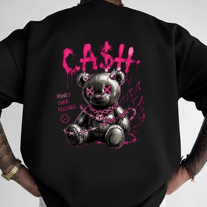 Cash Bear Comfort Colors T-Shirt - Pink Graffiti Graphic