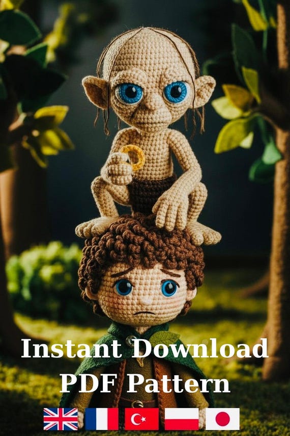 かぎ針編みのゴラムのパターン | ロード・オブ・ザ・リングの編み