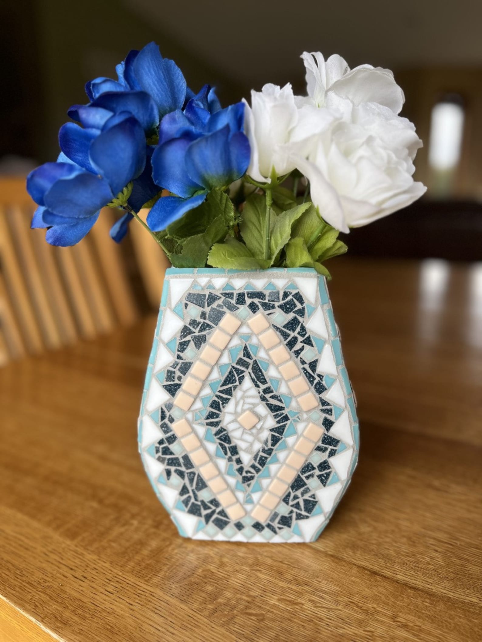 Mosaic Glass Vase Etsy