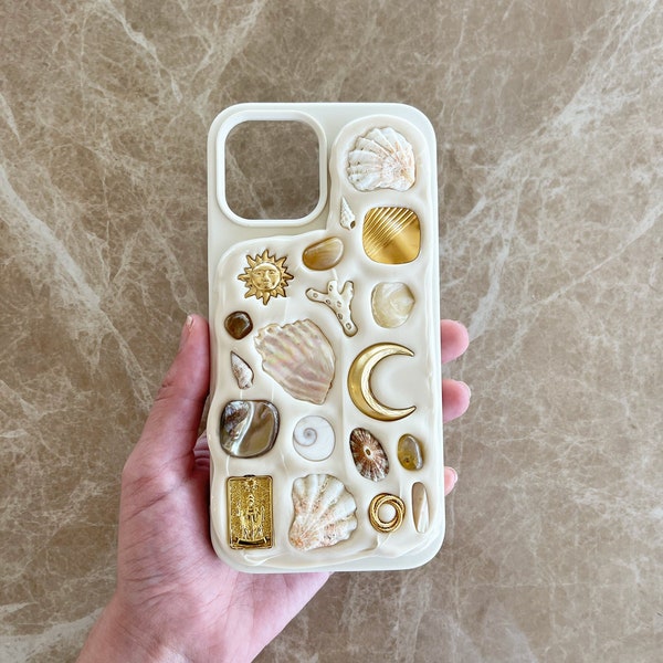 Celestial Shell Stone Mosaic Decoden Phone Case