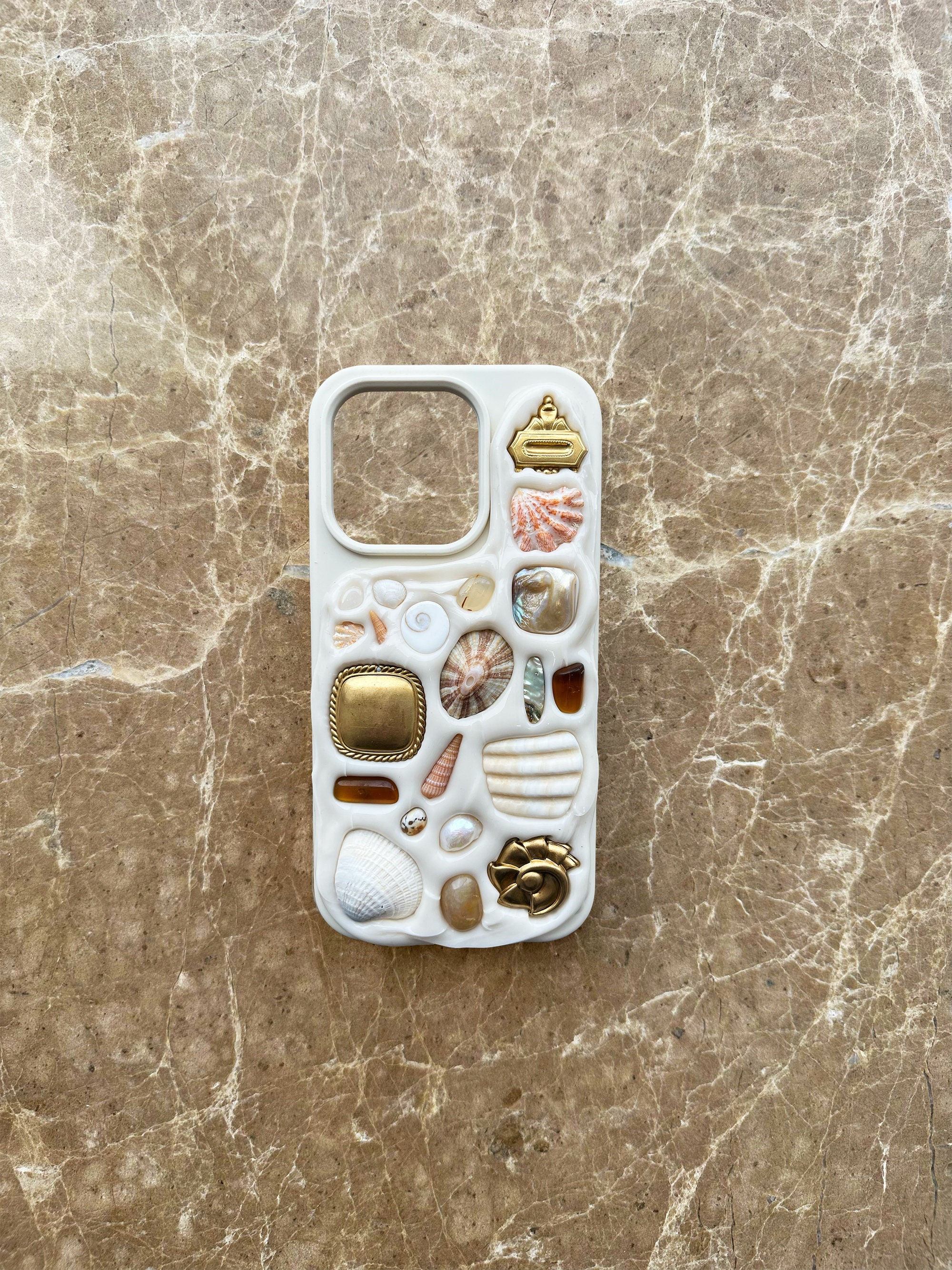 Shell Stone Mosaic Decoden Phone Case - Etsy