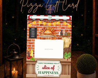 Pizza Gift Card Holder Printable, Pizza Lover Gift, Restaurant Gift Card Holder, Slice of Happiness Gift