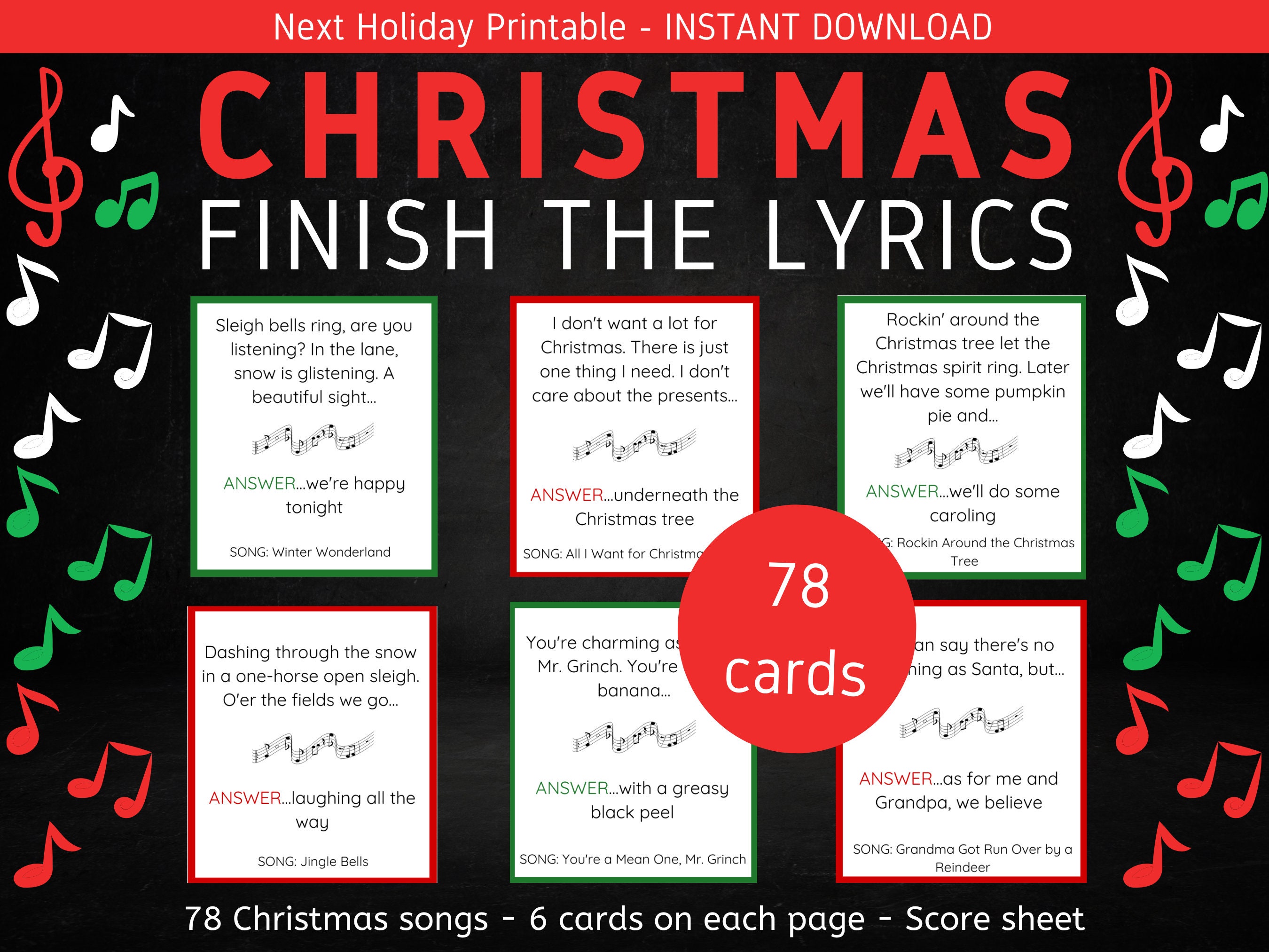 Christmas Finish the Lyrics Printable Christmas Song Game Christmas Christmas Finish the Lyrics Printable Christmas Song Game Christmas