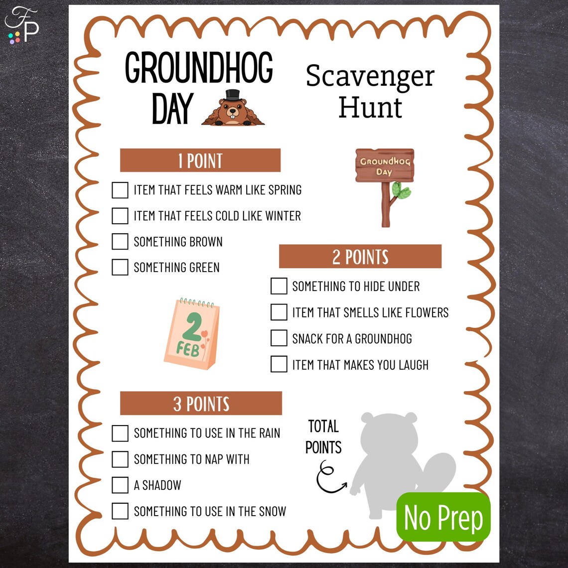 Groundhog Day Scavenger Hunt - Printable Party Game for Kids & Family ...