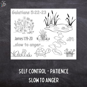 Self Control Coloring Page Printable | Fruit of the Spirit Activity for Kids | Bible Lesson Coloring Sheet for Sunday School & Home