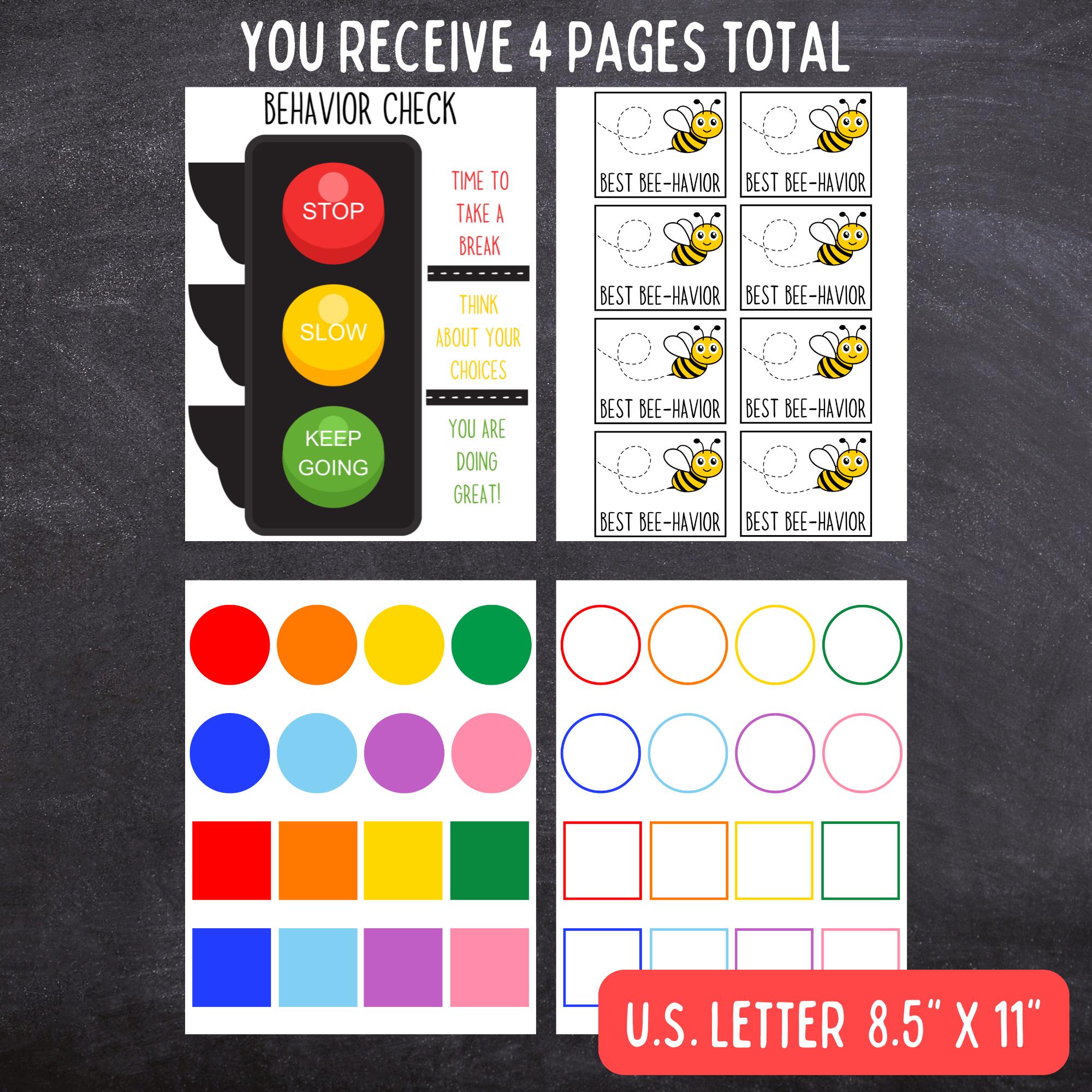 Stop Light Behavior Chart Printable - Easy Home & Classroom Management ...