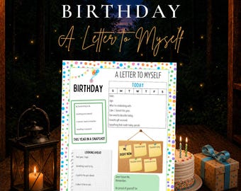 Birthday Letter to Myself Printable, Birthday Time Capsule, Birthday Keepsake, Birthday Reflection Activity, Instant Download