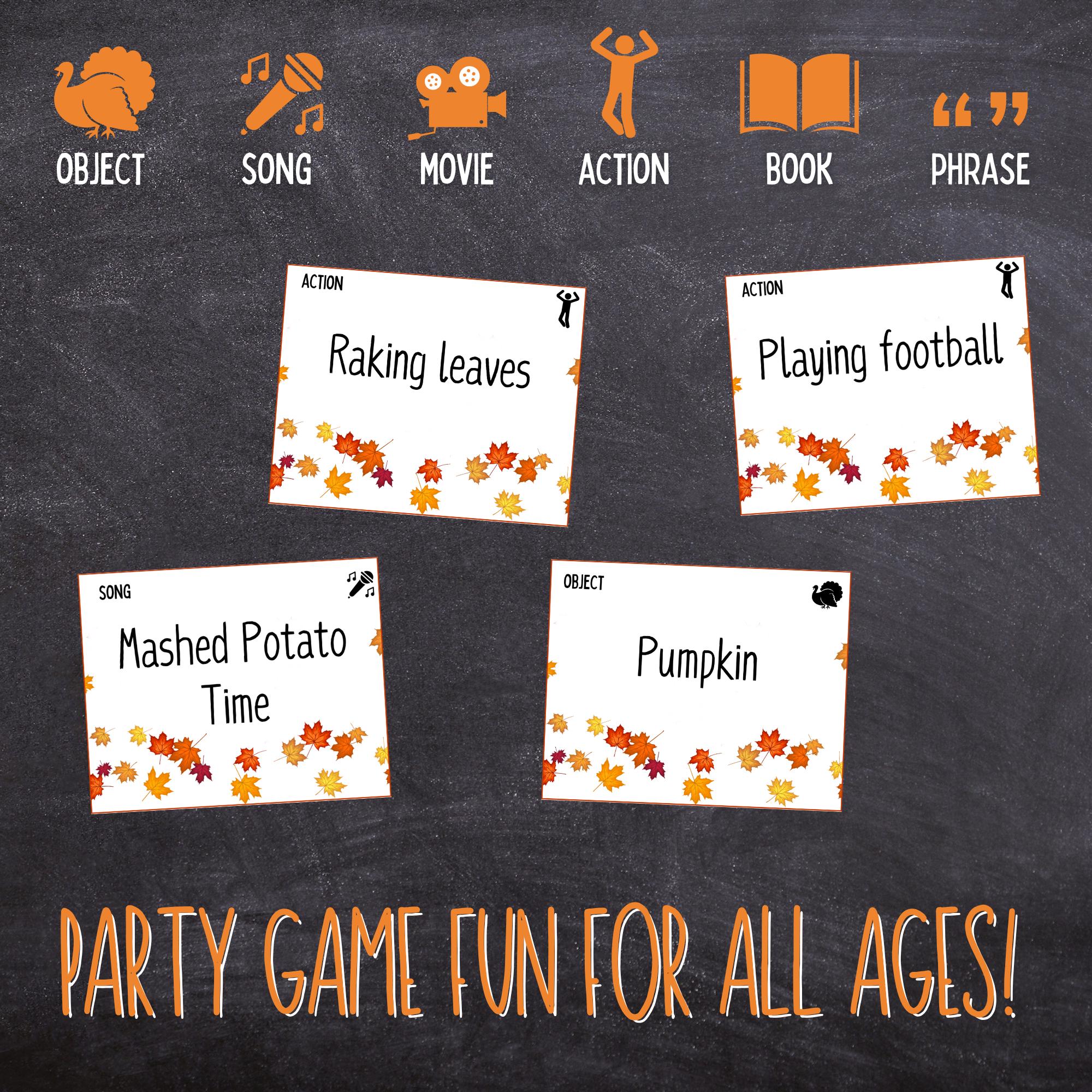 Thanksgiving Charades Game - Act It Out Fun for Family & Friendsgiving ...