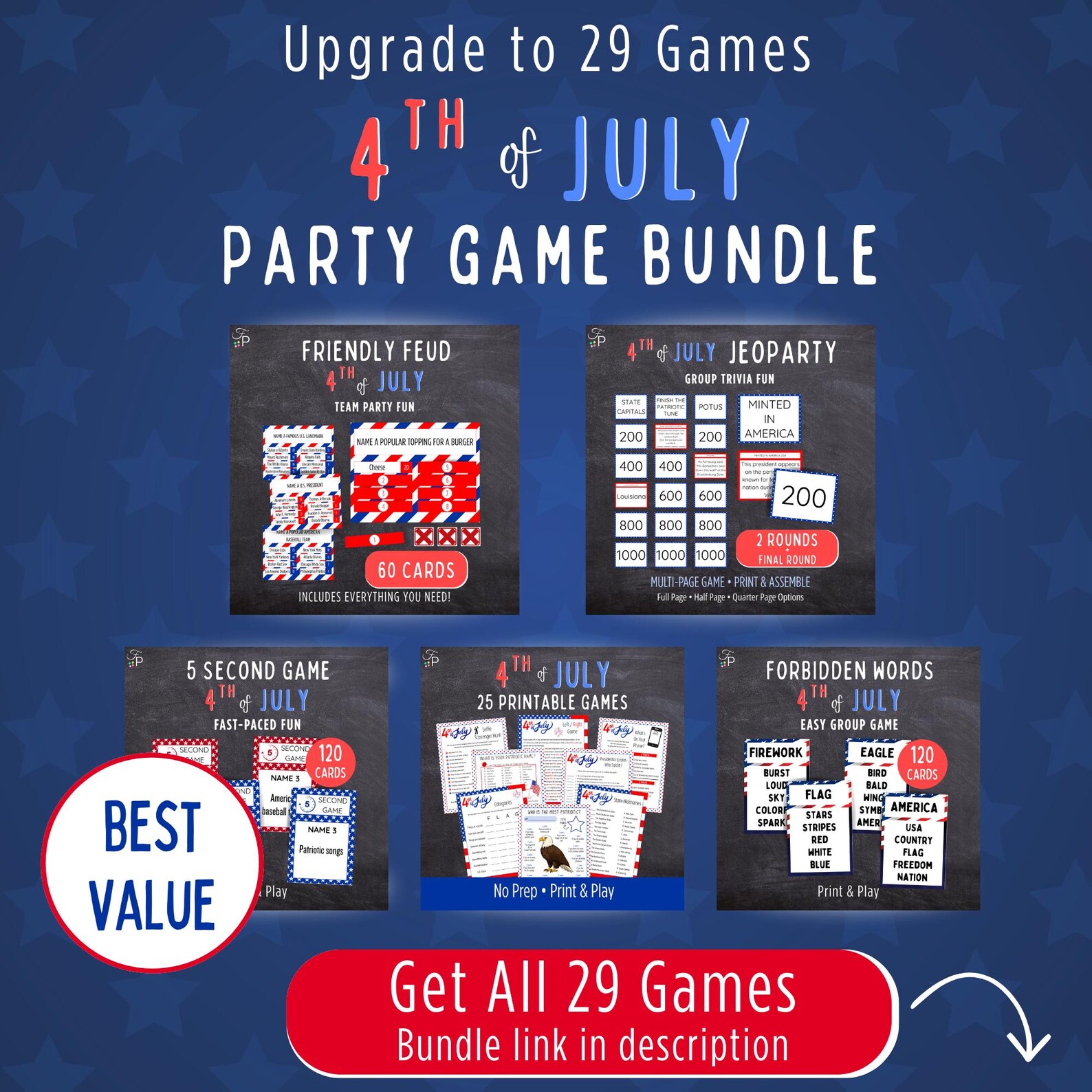 4th of July Mad Libs Game - No Prep Printable Party Game Funny Family ...
