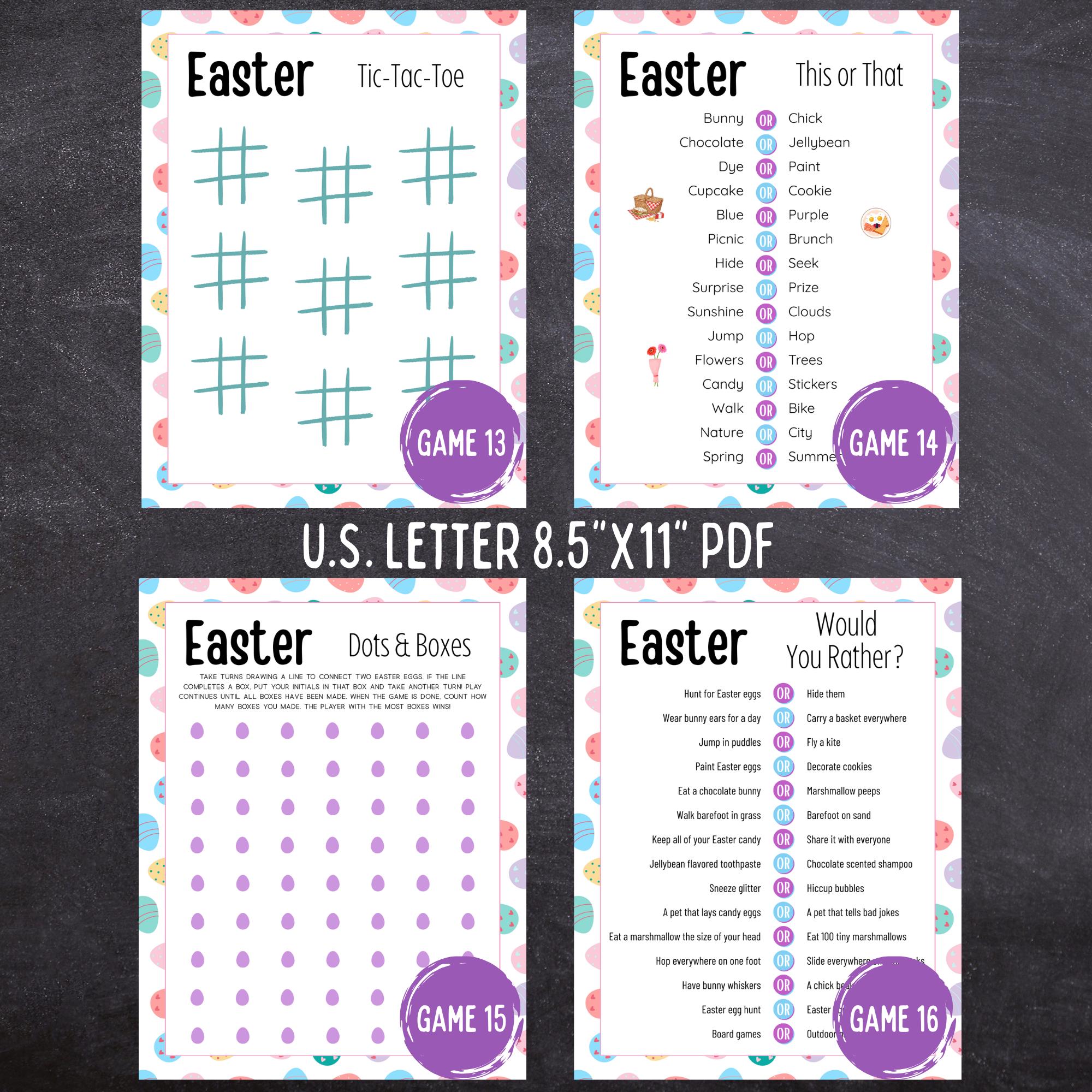 Easter Game Bundle | 25 Printable Easter Party Games for Kids, Adults ...