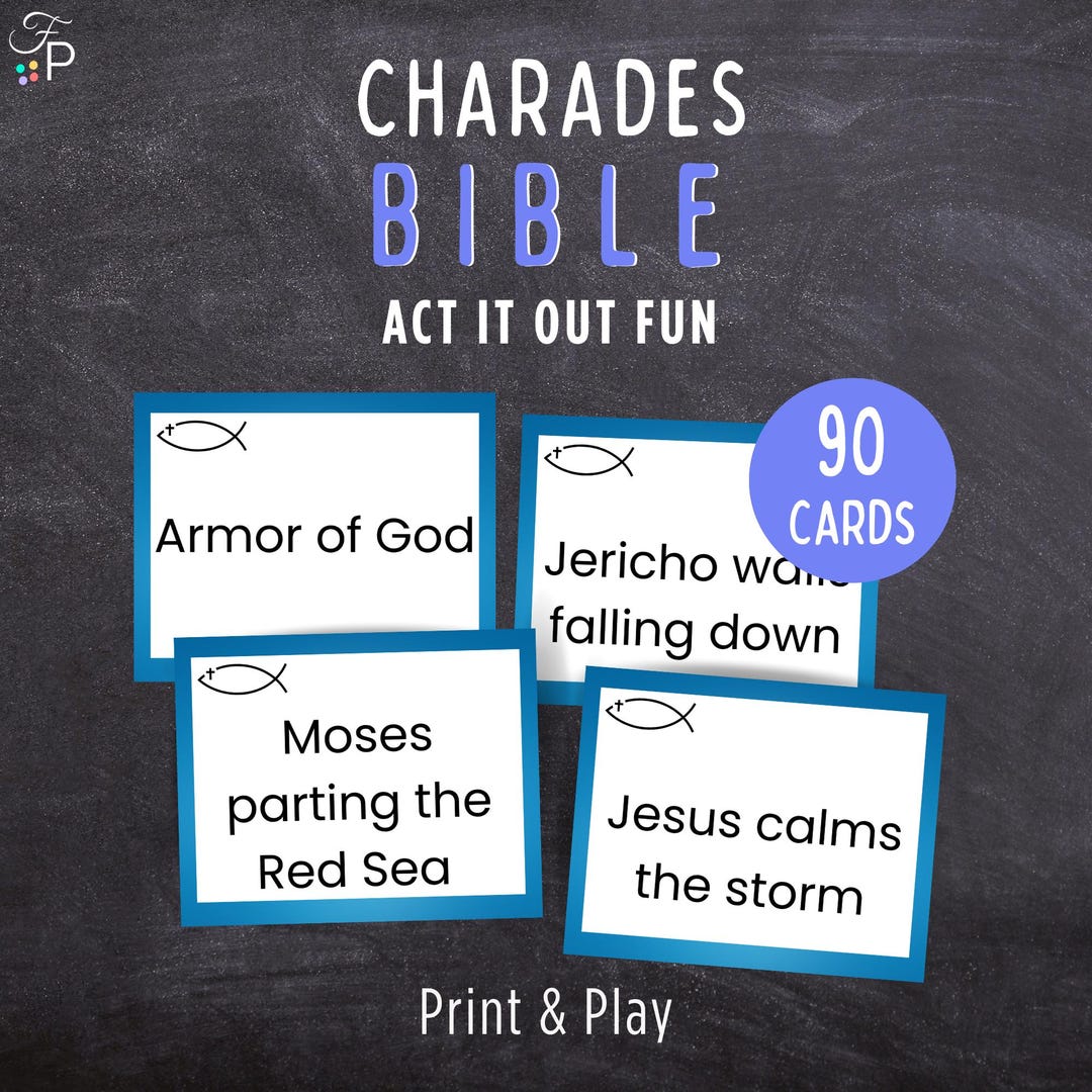 Bible Charades Game - Act It Out Fun Sunday School Game for Kids Teens ...