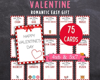 Valentine Gift Card Book Printable - Easy Last-Minute Gift for Him or Her - Romantic DIY Gift Idea