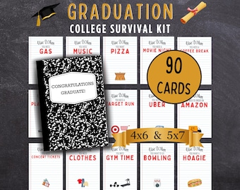 Graduation Gift Card Book Printable - Easy Last-Minute Grad Gift - College Survival Kit - DIY Gift Idea