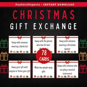 Christmas Gift Exchange Game: Printable Pass the Gift Party Game for Kids and Adults (PDF Download)
