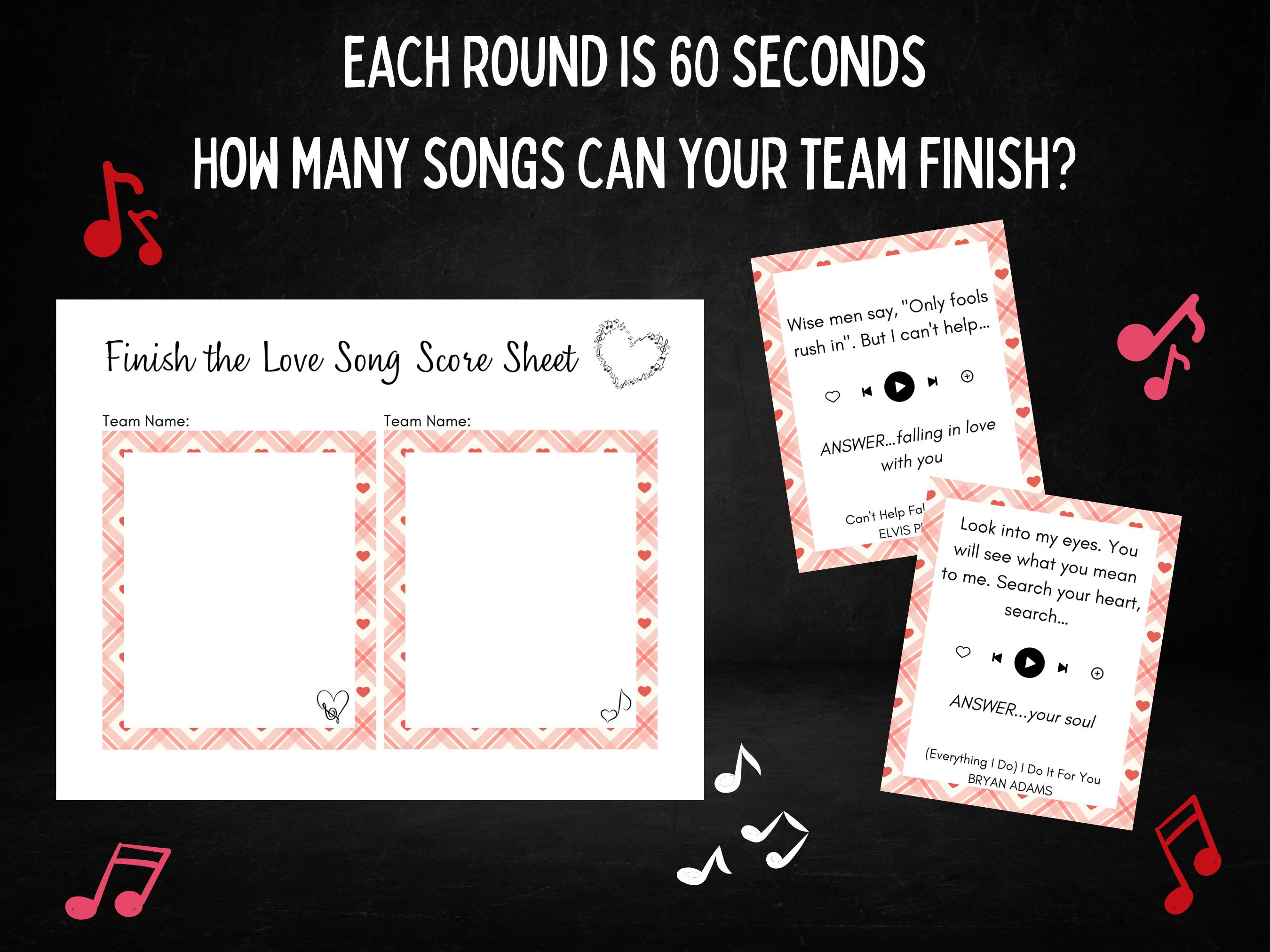 Valentine Finish the Lyrics, Printable Valentine Party Game for Kids ...