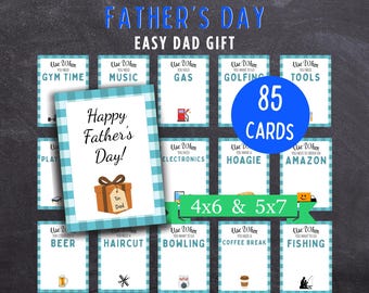 Father’s Day Gift Card Book Printable - Easy Last-Minute Gift for Dad Grandpa - Fun DIY Gift Idea