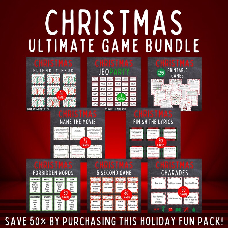 Ultimate Christmas Game Bundle | Printable Christmas Games for Kids ...