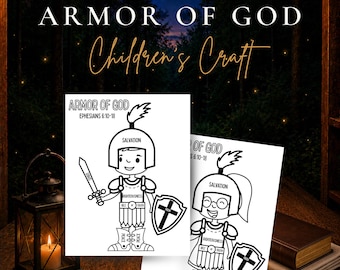 Armor of God Craft for Kids, Printable Bible Activity, Sunday School Craft, Christian Kids Activity, Ephesians 6 Printable