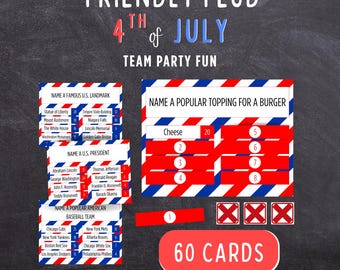 4th of July Friendly Feud - Patriotic Team Party Fun for Family & Group Celebrations