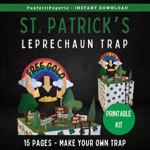 St Patrick&#39;s Day Leprechaun Trap, Printable Kit, St Patricks Day Activity for Kids, Catch a Leprechaun, Letter from Leprechaun, Classroom
