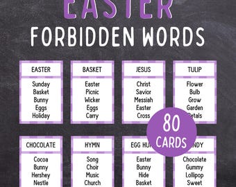 Juego de palabras prohibidas de Pascua / Juego imprimible para fiestas de Pascua para niños, adultos y familias / Actividad para el aula y la escuela dominical