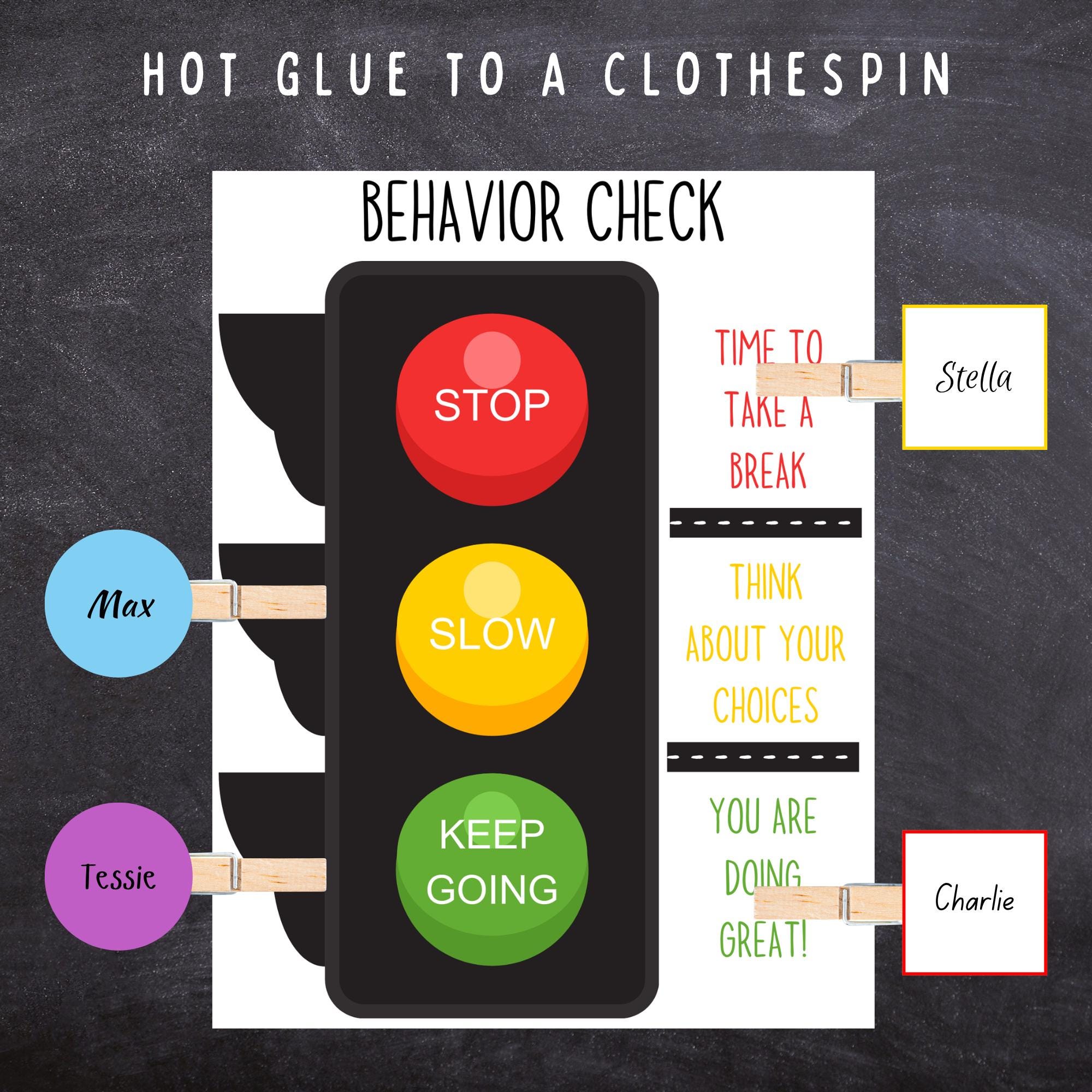 Stop Light Behavior Chart Printable - Easy Home & Classroom Management ...