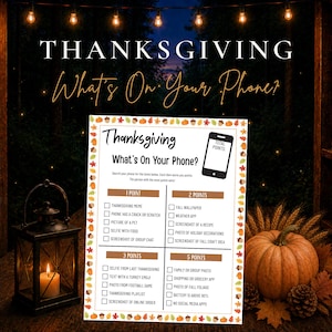 Thanksgiving What’s On Your Phone Game, Printable Thanksgiving Game, Friendsgiving Party Game, Family Dinner Activity