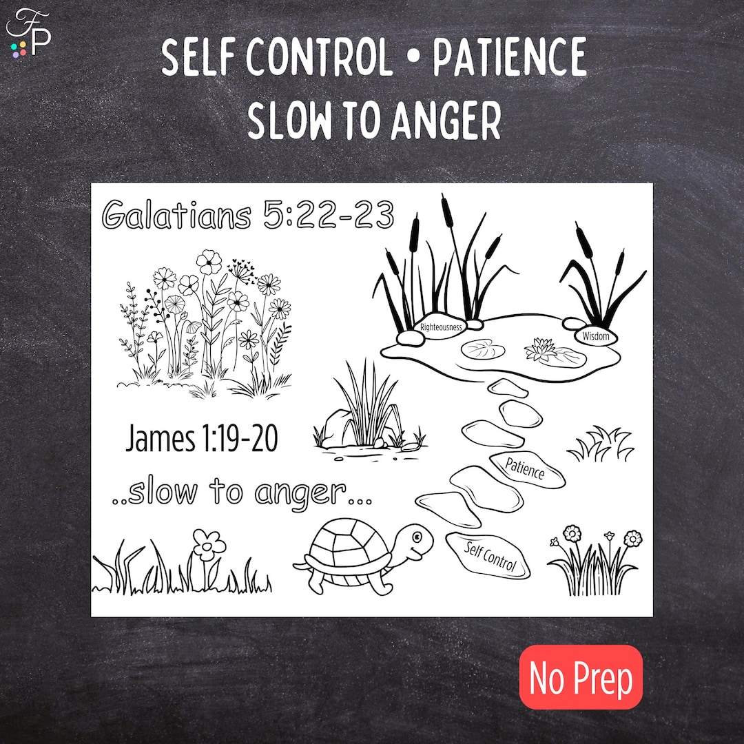 Self Control Coloring Page Printable - Easy Bible Activity for Kids ...
