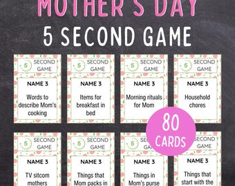 Mother's Day 5 Second Game | Printable Mother's Day Brunch Game for Kids, Teens & Adults | Family Fun