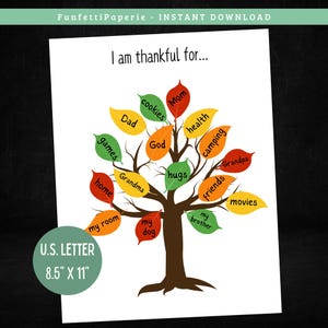 Thankful Tree: Printable Thanksgiving Gratitude Activity for Kids (PDF Download)