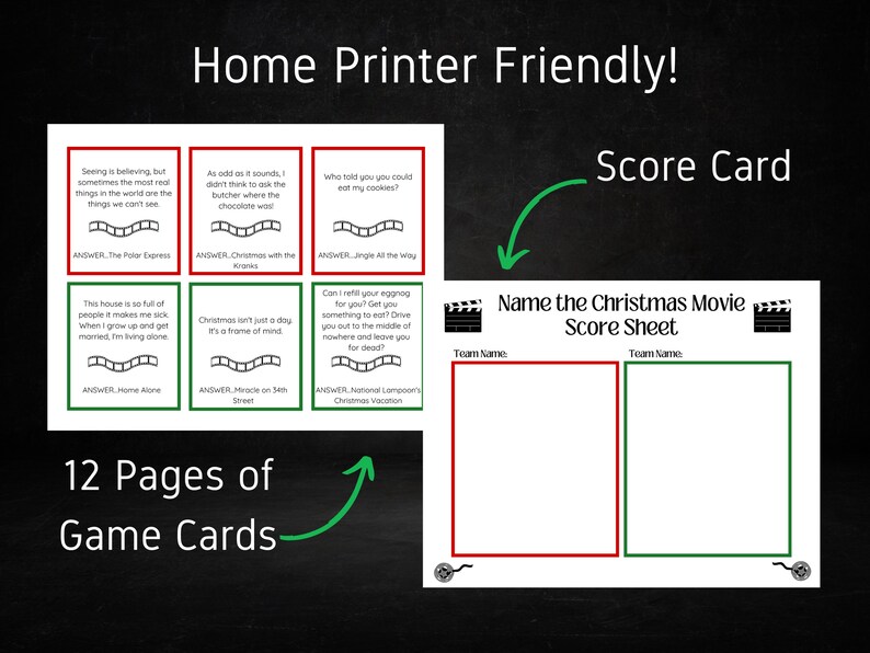 Christmas Name the Movie Game Printable Christmas Game Christmas Adult