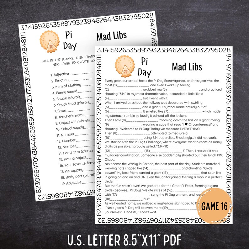 Pi Day Game Bundle - 20 Printable Games for Classroom Parties Easy No ...