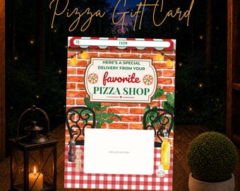 Pizza Gift Card Holder Printable, Pizza Lover Gift, Restaurant Gift Card Holder, 5x7 Printable Gift Card, Instant Download