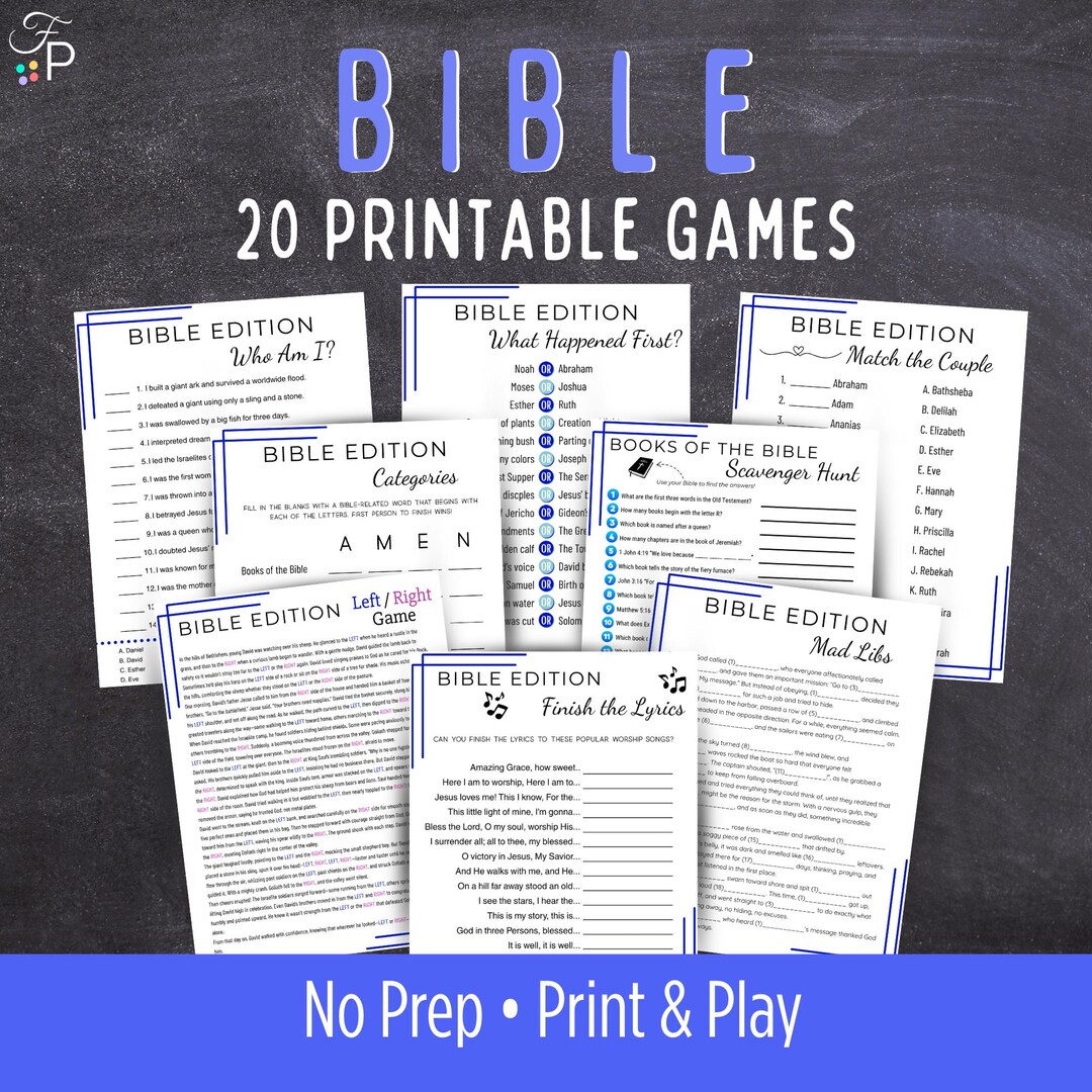 Bible Game Bundle - No Prep Sunday School Games for Kids Teens Adults ...