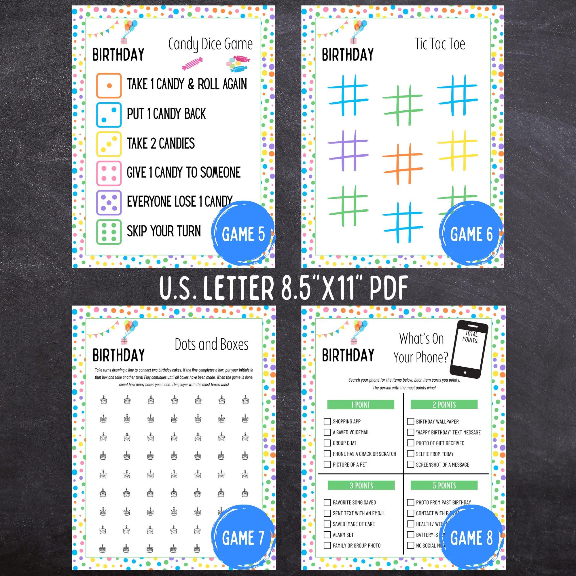 Birthday Party Games Printable Bundle - 25 Easy Games for Kids & Adults ...