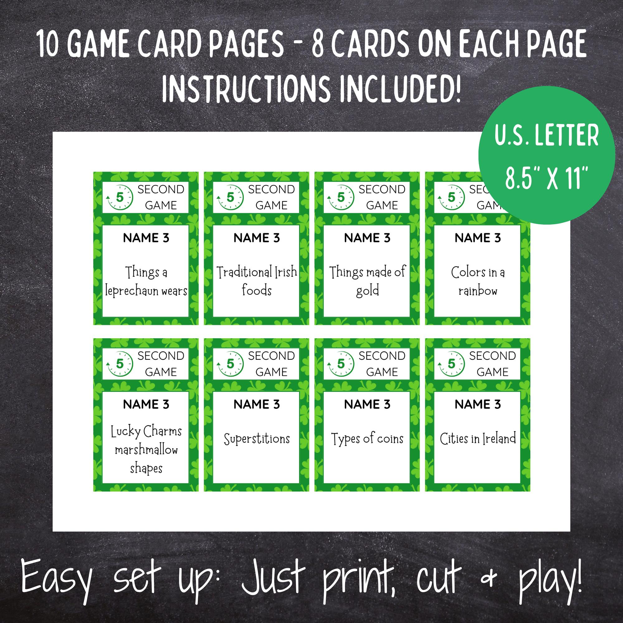 St. Patrick’s Day 5 Second Game | Fun Printable St. Patrick's Day Party ...