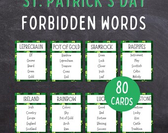 St. Patrick’s Day Forbidden Words | Fun Printable St. Patrick's Day Party Game for Kids, Teens, Adults | Family & Classroom
