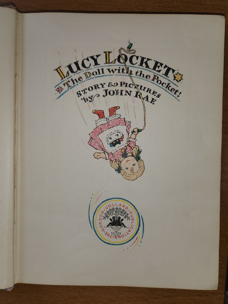 Vintage Book 1928 Lucy Lockett the Doll With the Pocket by John Rae