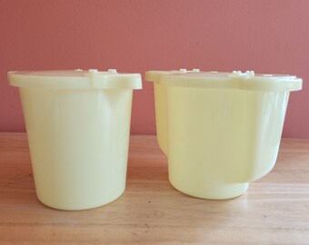 Vintage Golden Harvest Flip Yellow Color top Sugar and Creamer Tupperware Container (Very Good Condition)
