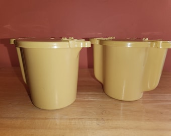 Vintage Golden Harvest Flip top Sugar and Creamer Tupperware Container