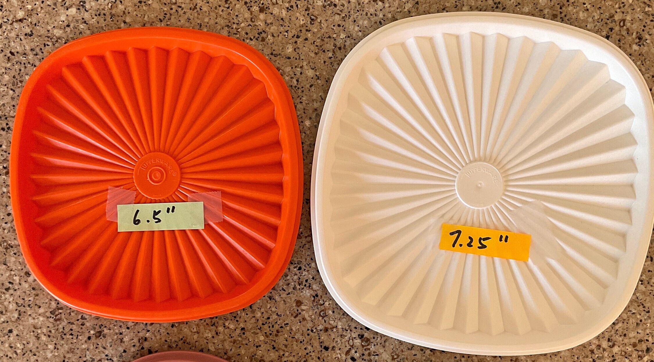 Vintage Tupperware Replacement Lids, Sevalier/sunburst Mix N Stor Spout