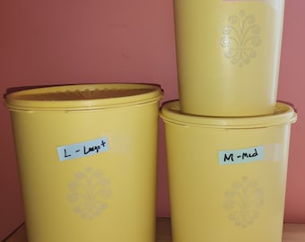 Vintage Tupperware Canisters Yellow Harvest Gold, Sunny Yellow (Your Choice)