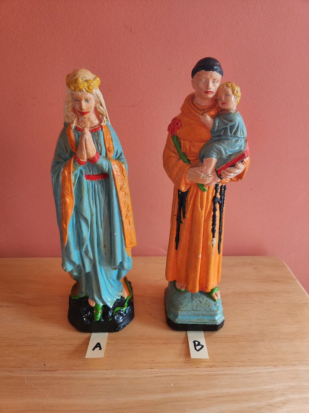 1960 Vintage Religious Figurines From Italy Etsy