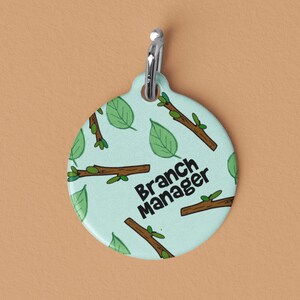 Branch Manager grappige huisdier ID-tag voor honden