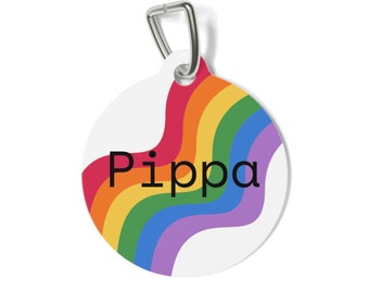 Proud Pup Rainbow gepersonaliseerde hondenpenning voor honden en katten