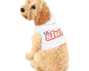 Lil Slut grappige hond hoodie (xxs-lrg)